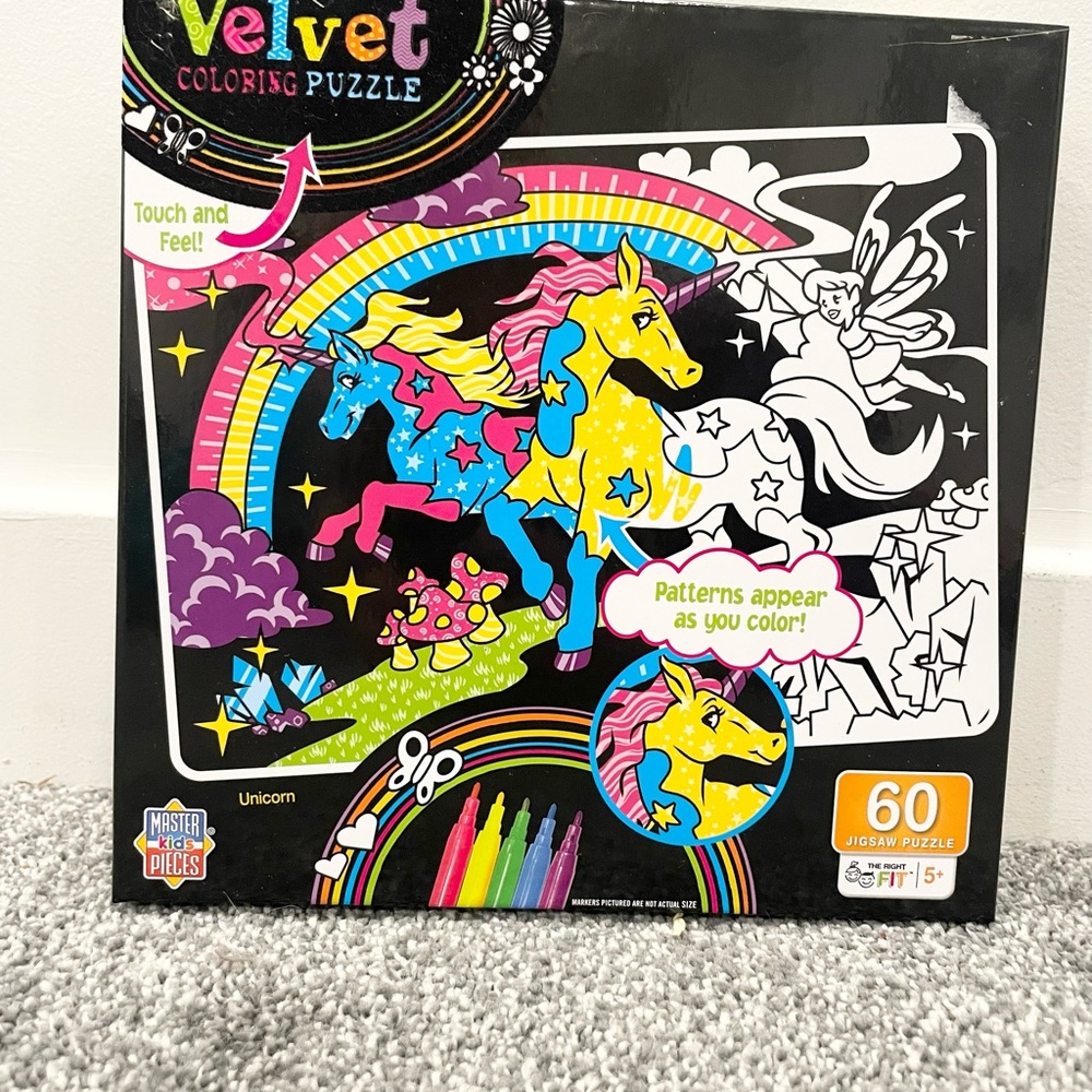 Velvet Unicorn Coloring Puzzle